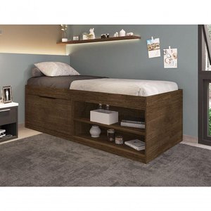 Cama com Sapateira Solteiro 0,88 Malbec