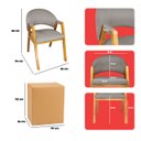 Ver mais imagens de Kit 2 Cadeiras de Jantar Noah Estofada com Braço Madeira Maciça Linho Cinza - Arkell