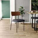 Ver imagem 2 de Kit 08 Cadeiras para Sala de Jantar Melina L02 Couríssimo Marrom Linho Chumbo - Lyam Decor
