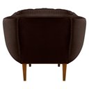 Ver imagem 3 de Poltrona Decorativa Veludo Marrom Base Madeira Castanho