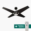 Ver imagem 1 de Ventilador de Teto Com Controle Remoto Natuvent Callis Led 4 Pás Madeira Preto 3000k Branco Quente