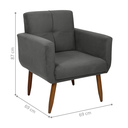 Ver imagem 2 de Poltrona Decorativa Itaqui Suede Cinza