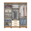 Ver imagem 4 de Guarda Roupa Casal Caju 6 Portas e 3 Gavetas Cinamomo/Off White - Móveis Henn