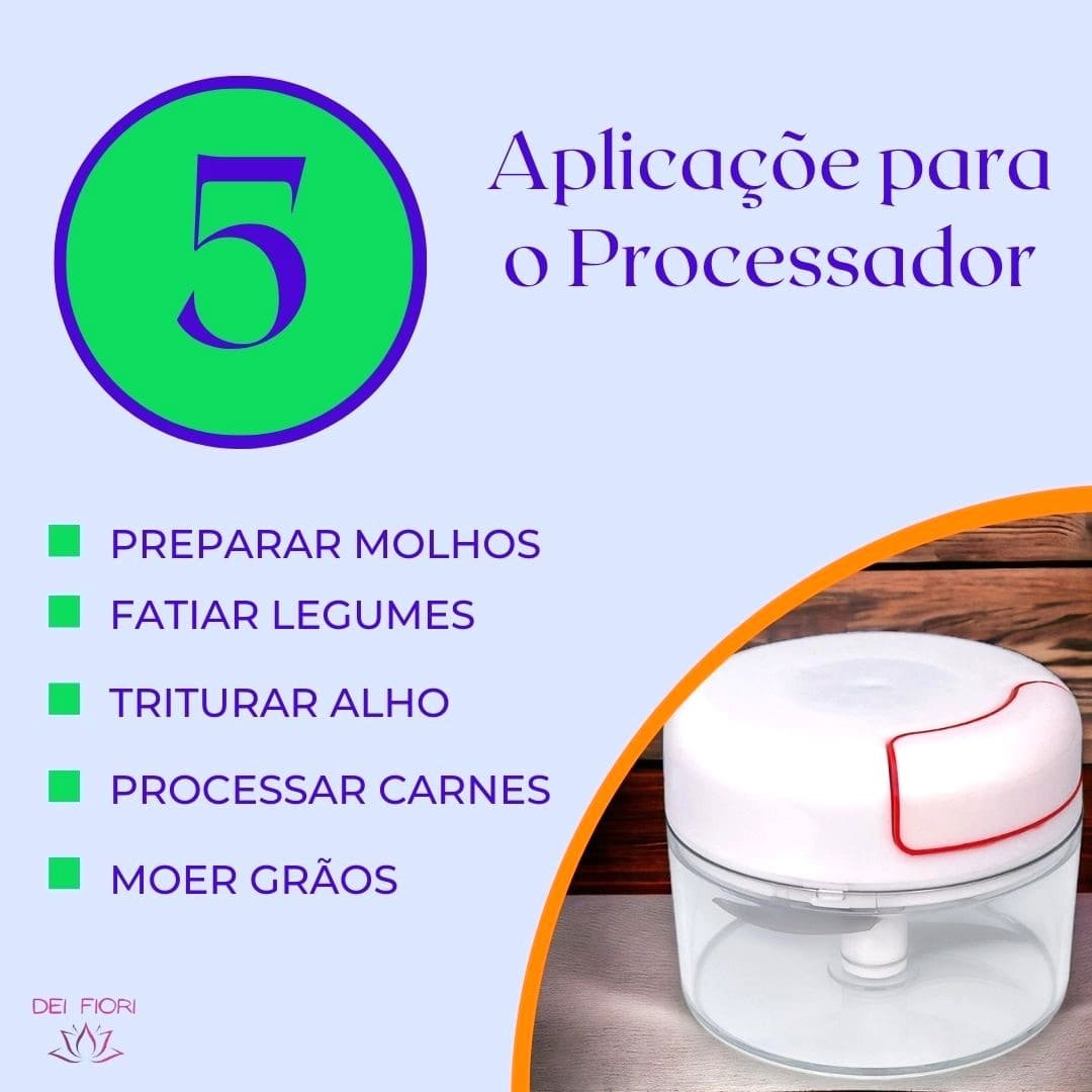 Mini Processador Triturador Manual Inox Fatiador de Alimentos Alho Grãos Portátil Facil Limpeza Leve - 3