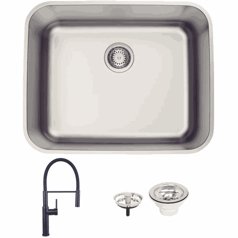 Kit Cuba Embutir Inox Acetinado e Monocomando Gourmet Black Matte Tramontina