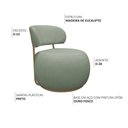 Ver imagem 3 de Poltrona Decorativa Greta Base Giratória Ouro Fosco Bouclé Verde Claro - Nexta Casa