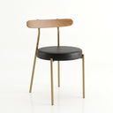 Ver imagem 6 de Cadeira de Jantar Kit 8 Lizzie Base Tubular Dourado Encosto Castanho PU D03 - D'Rossi