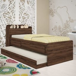 Bicama Solteiro com Baú e 2 Gavetas Annie - 1 Bicama Solteiro com Baú e 2 Gavetas Annie - 1