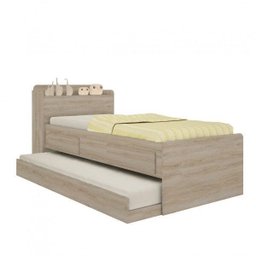 Bicama Solteiro com Baú e 2 Gavetas Onix Robel - 2 Bicama Solteiro com Baú e 2 Gavetas Onix Robel - 2