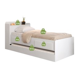 Bicama Solteiro com Baú e 2 Gavetas Annie - 6