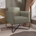Ver imagem 2 de Poltrona Decorativa Isabella Base X Suede Nude/Preto - Gran Belo