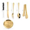 Kit 10 Talheres Dourados Aço Inox Churrasco Acampamento Piquenique - 1