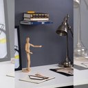 Ver imagem 3 de Porta Livros de Parede Cinza 6x13cm Organizador Oculto Expositor Masutti