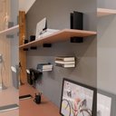 Ver imagem 2 de Porta Livros de Parede Cinza 6x13cm Organizador Oculto Expositor Masutti