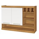 Ver imagem 1 de Armário Aéreo para Cozinha 2 Portas com Nicho e Adega Burguesa Freijó com Branco - Nesher