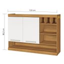 Ver imagem 5 de Armário Aéreo para Cozinha 2 Portas com Nicho e Adega Burguesa Freijó com Branco - Nesher