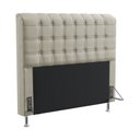Ver imagem 2 de Kit Cabeceira Estofada Decorativa Box Dama 195 Para Cama King e Calçadeira Sagitarius Couro Artifici