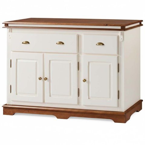 Balcão Manchester 3 Portas 2 Gavetas 89 X 132 X 45 Cm (a X L X P) - Cor Offwhite/imbuia Glazer