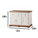 Ver imagem 2 de Balcão Manchester 3 Portas 2 Gavetas 89 X 132 X 45 Cm (a X L X P) - Cor Offwhite/imbuia Glazer