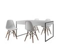 Ver imagem 2 de Conjunto Industrial Filadelfia 120x75 Ferro Preto Tampo Branco 4 Cadeiras Brancas