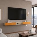 Ver imagem 1 de Rack Suspenso Denver 1,73m com 2 Gavetas e Nicho Yescasa Off White/Nature