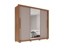 Ver imagem 1 de Guarda Roupa Casal Panamá Porta Espelho Central 3 Portas 4 Gavetas Salleto Cinamomo/off White