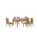 Ver imagem 2 de Conjunto de Mesa de Jantar Dublin 180 Tp MDF Vidro Canto Copo 6 Cadeiras Estela