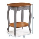 Ver imagem 4 de Aparador Oval em Madeira Maciça 1 Gaveta e Prateleira 1034 Linz Móveis - Cinza/imbuia Glazer