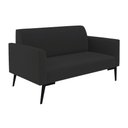 Ver imagem 5 de Sofá Namoradeira com 2 Poltronas Pés Villach Marisa Veludo Preto D03 - D'Rossi