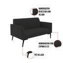 Ver imagem 3 de Sofá Namoradeira com 2 Poltronas Pés Villach Marisa Veludo Preto D03 - D'Rossi