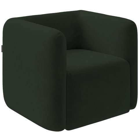 Poltrona Decorativa para Sala de Estar Fixa Living Peônia K01 Veludo Verde