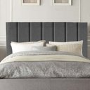 Ver imagem 1 de Cabeceira Carla Pé Plástico 90cm Solteiro Para Cama Box Quarto Linho Cinza - Gat Magazine
