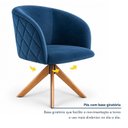 Ver imagem 6 de Kit 2 Poltronas Giratória Veludo Premium Base Madeira Maciça Maya