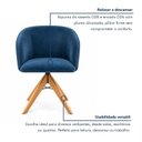 Ver imagem 5 de Kit 2 Poltronas Giratória Veludo Premium Base Madeira Maciça Maya