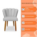 Ver imagem 5 de Kit 2 Cadeiras de Jantar Pétala Estofada Pés Palito Veludo Cinza - Montanaris Decor