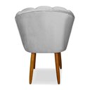 Ver imagem 3 de Kit 2 Cadeiras de Jantar Pétala Estofada Pés Palito Veludo Cinza - Montanaris Decor