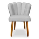 Ver imagem 2 de Kit 2 Cadeiras de Jantar Pétala Estofada Pés Palito Veludo Cinza - Montanaris Decor
