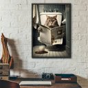 Ver imagem 1 de Quadro Decorativo de Banheiro Gato no Vaso 33x24cm:madeira Branca
