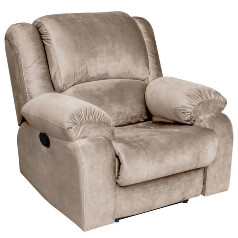 Poltrona do Papai Reclinável Manual Simon F05 Veludo Creme - Lyam Decor