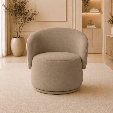 Poltrona Decorativa Beatriz Giratória Suede Sala Estar Recepção Quarto