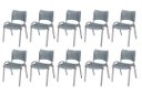 Ver imagem 2 de Cadeira Iso Base Cinza, Igreja, Escola, Escritório -cinza Kit 10 Peças