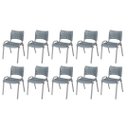 Ver imagem 2 de Cadeira Iso Base Cinza, Igreja, Escola, Escritório -cinza Kit 10 Peças