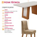 Ver imagem 7 de Mesa de Jantar Carolina 180cm Tampo MDF Vidro Canto Copo com 6 Cadeiras Safira