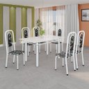 Ver imagem 1 de Conjunto de Mesa Tubular com 6 Cadeiras Lara Branco/Preto
