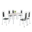 Ver imagem 2 de Conjunto de Mesa Tubular com 6 Cadeiras Lara Branco/Preto