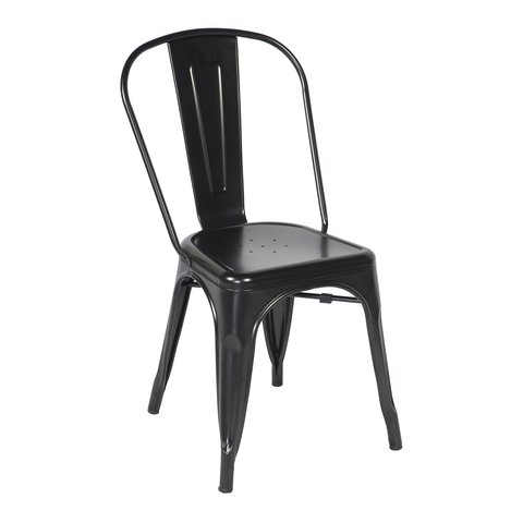 Cadeira Tolix Iron Design Aço Industrial Sala Cozinha Jantar Bar Preto Brilhante
