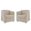 Ver imagem 1 de Kit 2 Poltronas Decorativa Ana Suede Pés Cromado - Pallazio Azul Marinho