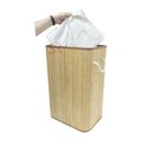 Ver imagem 3 de Cesto Retangular Bambu para Roupa 60cm Premium - Mek Jolitex