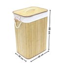 Ver imagem 4 de Cesto Retangular Bambu para Roupa 60cm Premium - Mek Jolitex