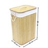 Cesto Retangular Bambu para Roupa 60cm Premium - Mek Jolitex - 4